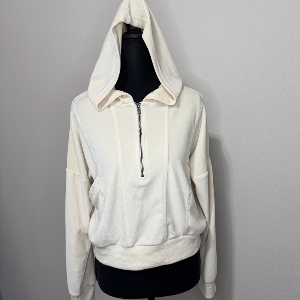 Altar'd State Cream Zip-Up Hoodie